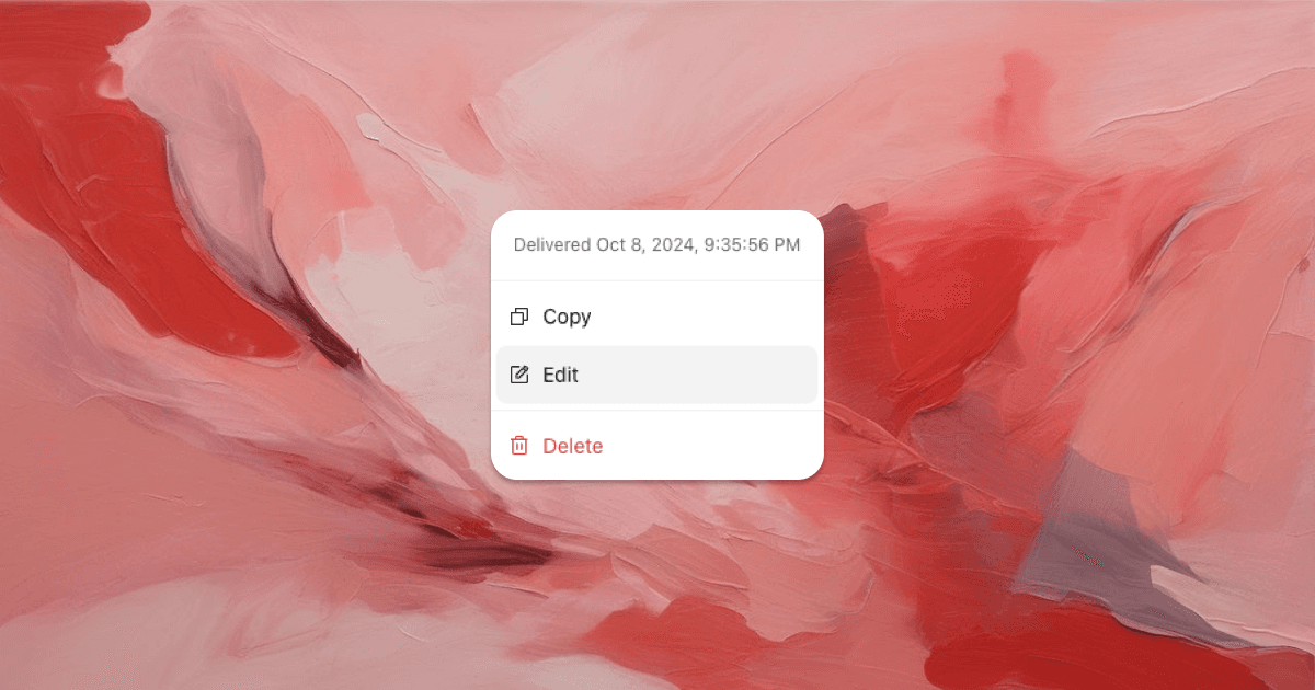 Added Edit, Copy & Delete Chat Messages!